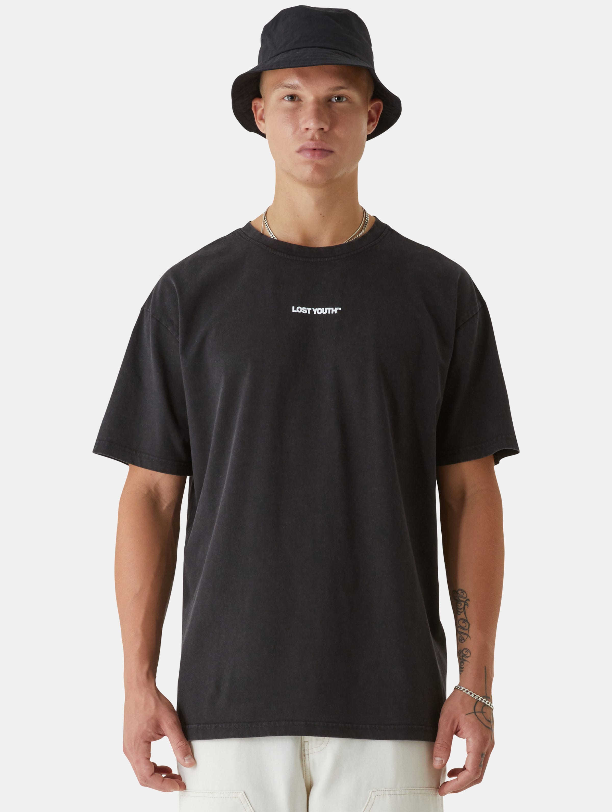 Lost Youth SKATE ACID WASHED T-Shirt Männer,Unisex op kleur zwart, Maat 3XL