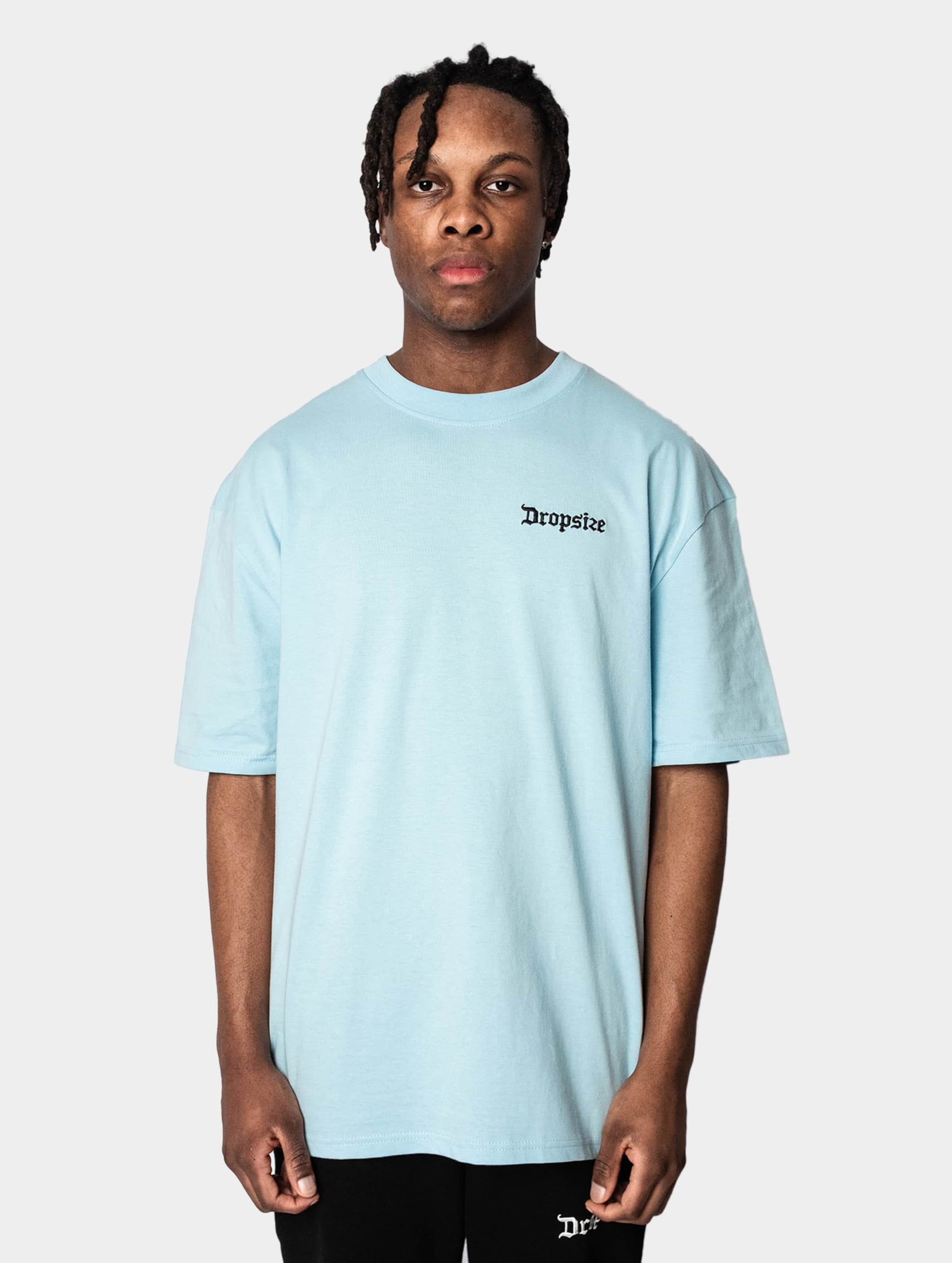 Dropsize Heavy Oversize Backprint T-Shirt Mannen op kleur blauw, Maat XS