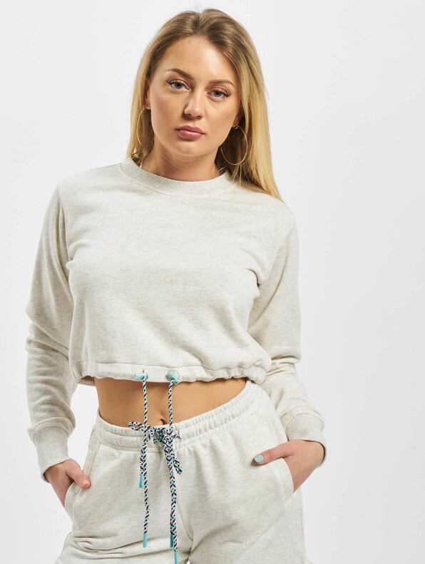 Ladies Oversized Cropped Crewneck-2