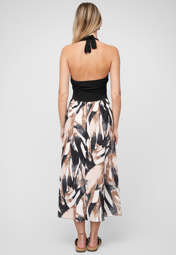 Maxi Neckholder-Dress with abstract print-1