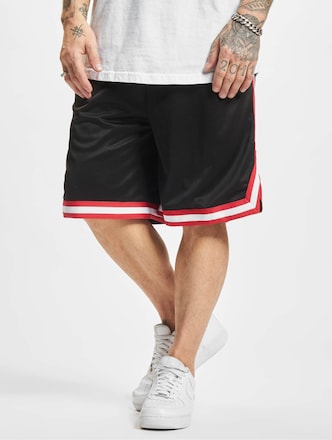 Urban Classics Stripes Mesh Shorts Black/Red/White (S