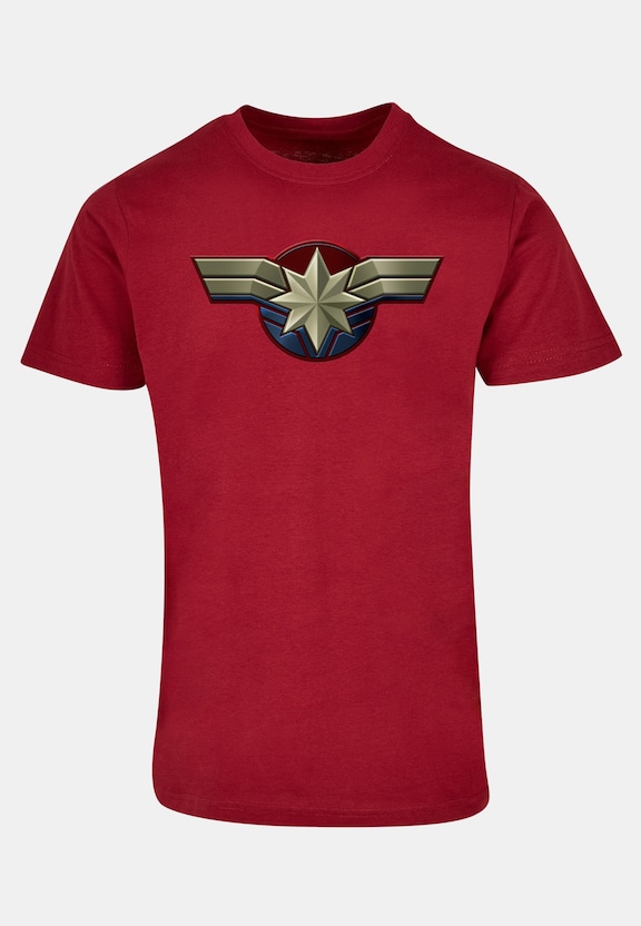 Captain Marvel - Chest Emblem Basic T-Shirt-0