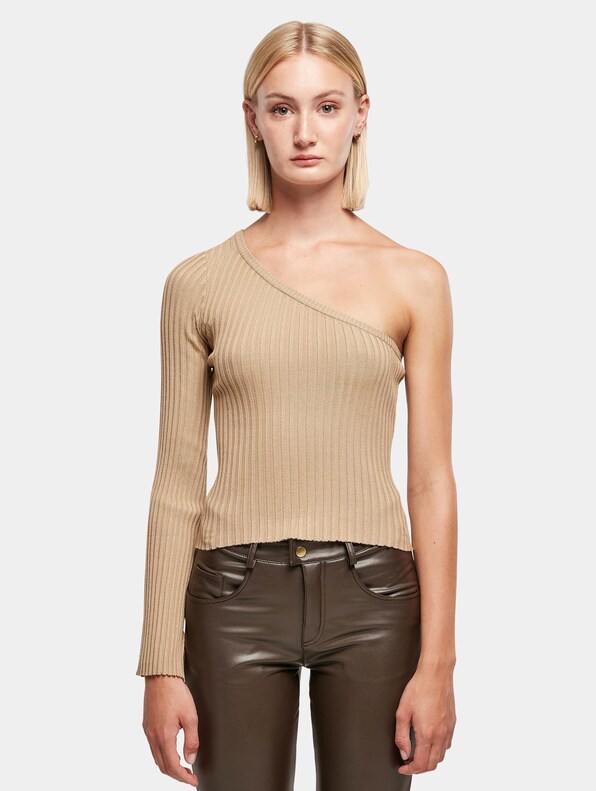 Ladies Short Rib Knit One Sleeve-1