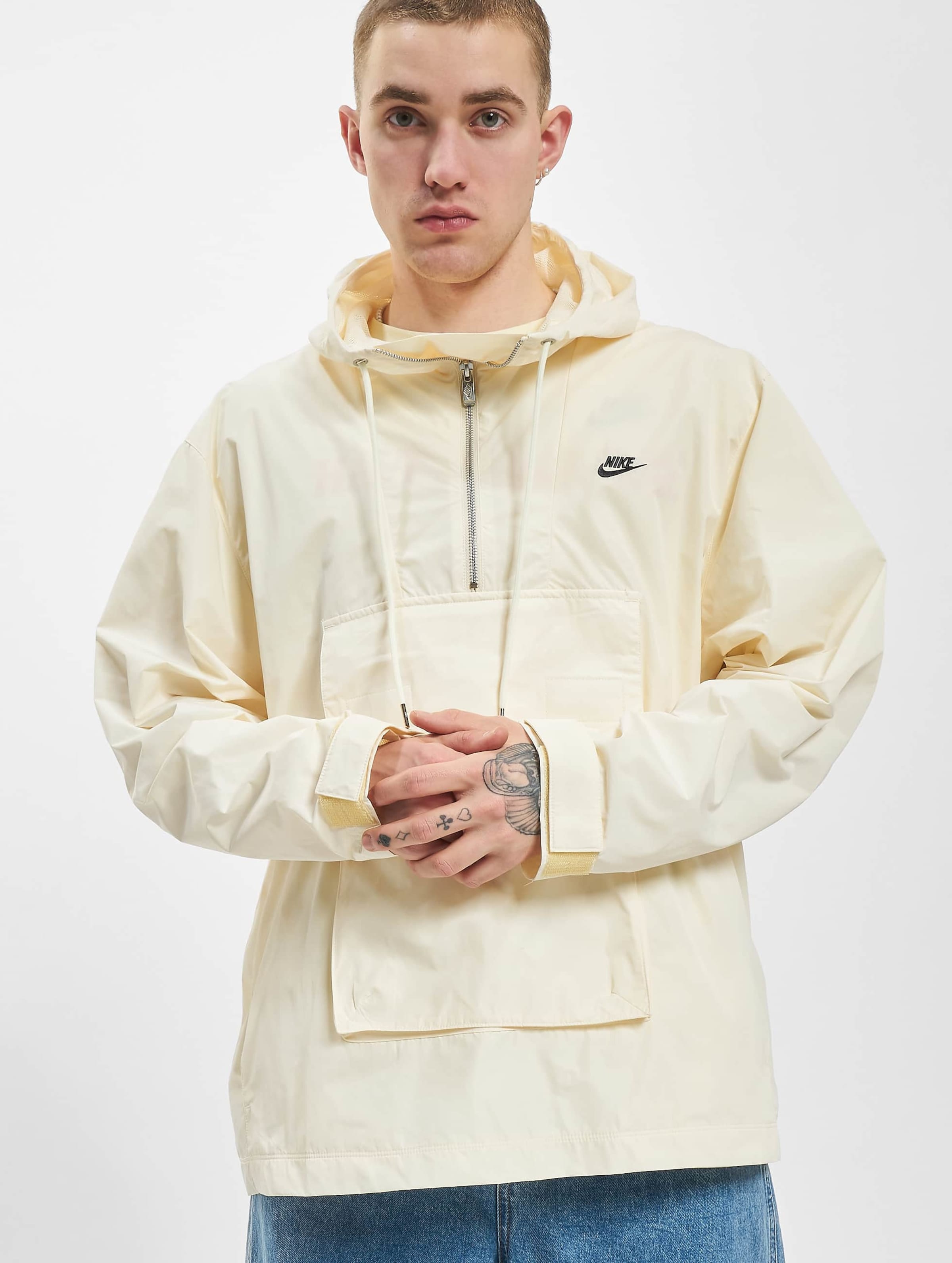 Nike NSW Circa Windbreaker Jacket Coconut Milk/Crimson/Off