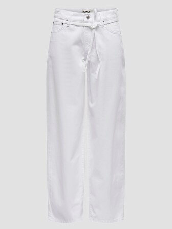 Only ONLGIANNA MW STRAIGHT JEANS WHITE DOT