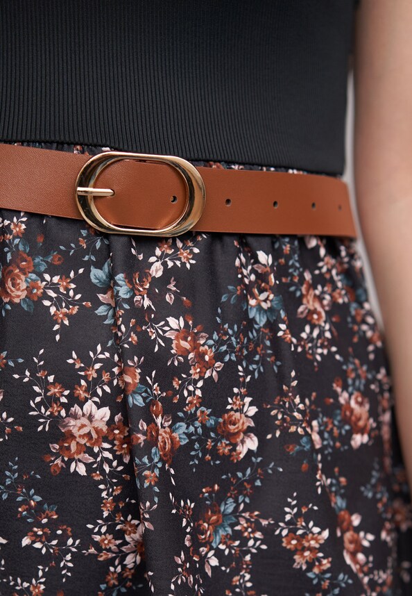 2-Tone Dress with Ditsy Print incl. a belt-5