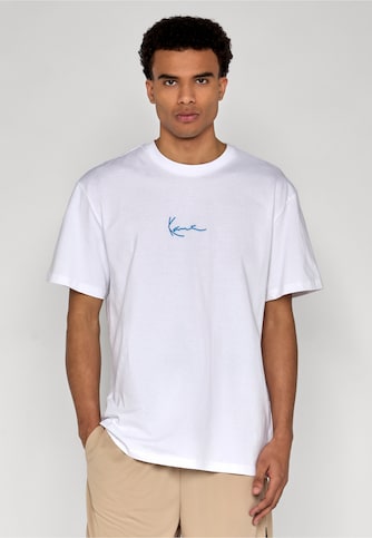 Small Signature Blue Logo Tee white
