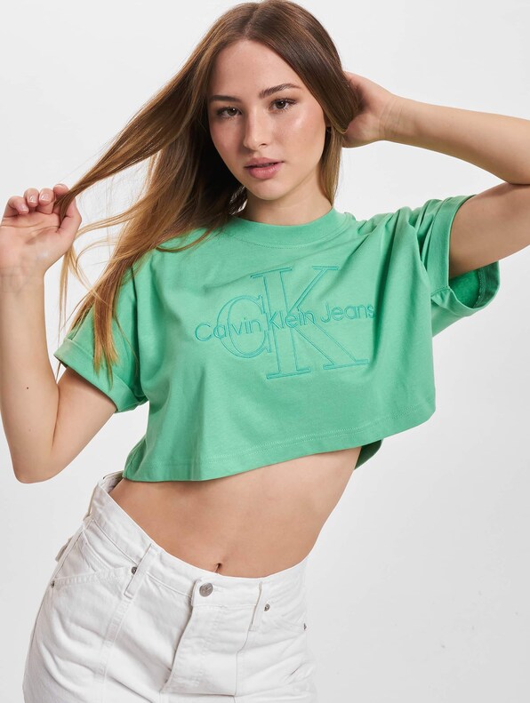Calvin Klein Jeans Monologo Cropped T-Shirt-0