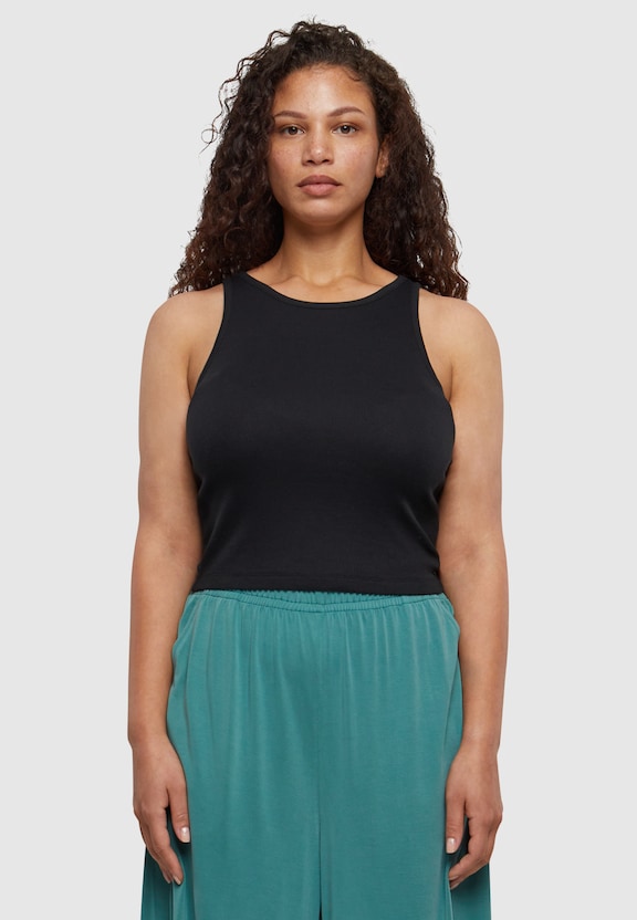Ladies Organic Cropped Rib Top-8