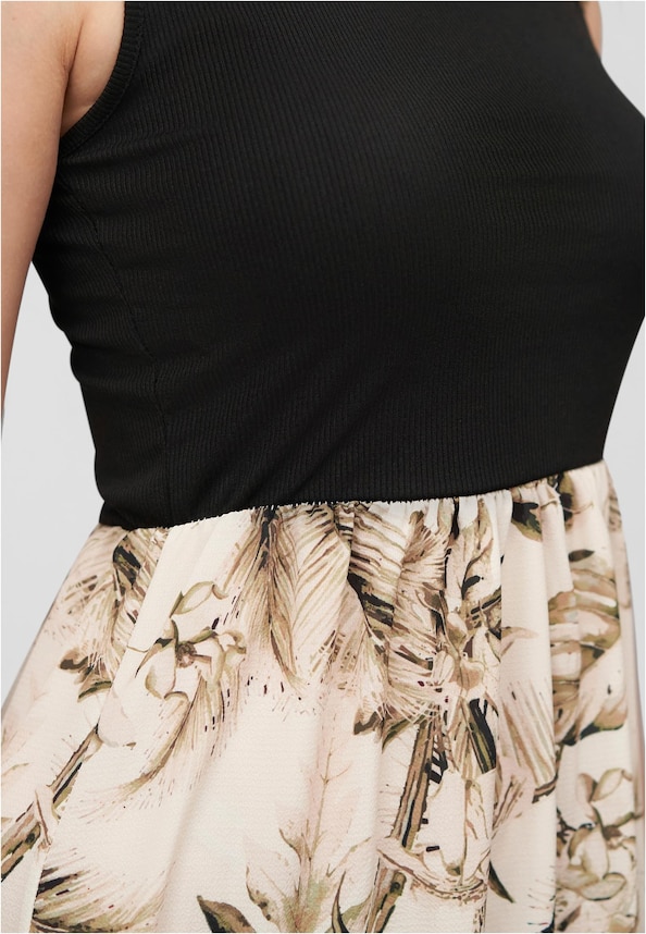 Cloud5ive Damen Maxi-Kleid 2-Tone mit Palmen Print-2