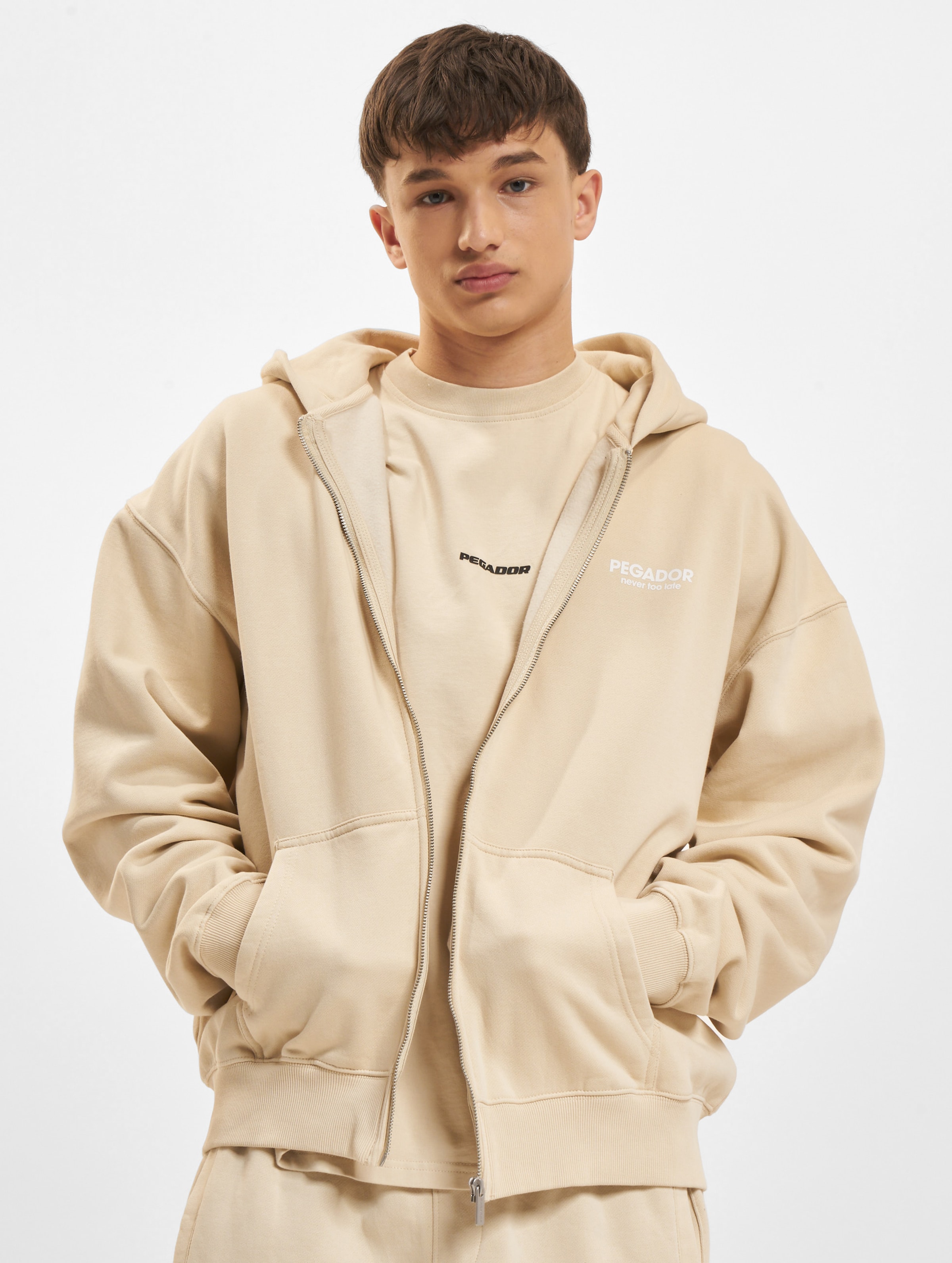 PEGADOR Alchar Oversized Übergangsjacken Männer,Unisex op kleur beige, Maat XXL