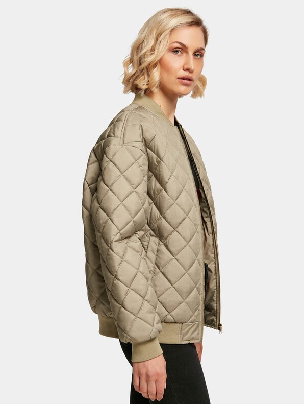 Ladies Oversized Diamond Quilted Bomber-2