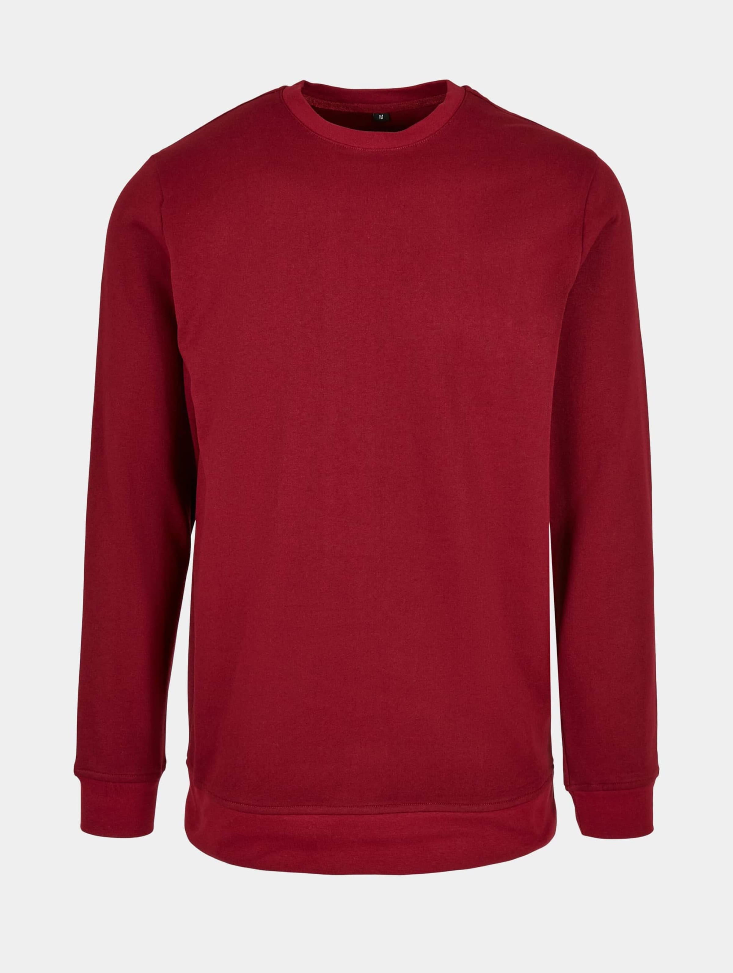 Basic Crewneck Sweater met ronde hals Burgundy - XL