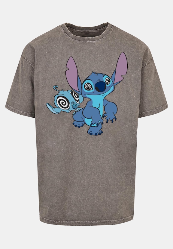 Lilo And Stitch - Hypnotized Acid Washed Oversize Tee-0