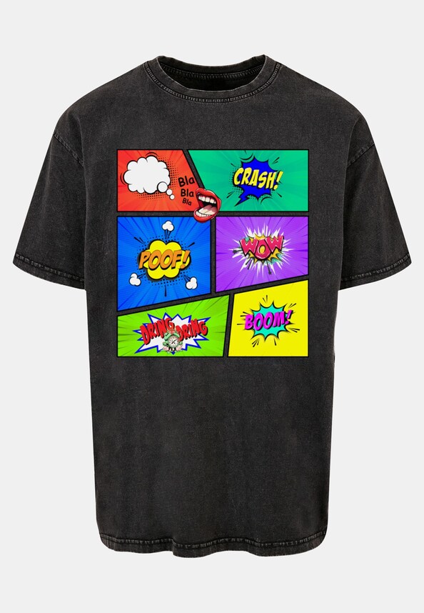 Book Comic Acid Washed Oversized Tee-4