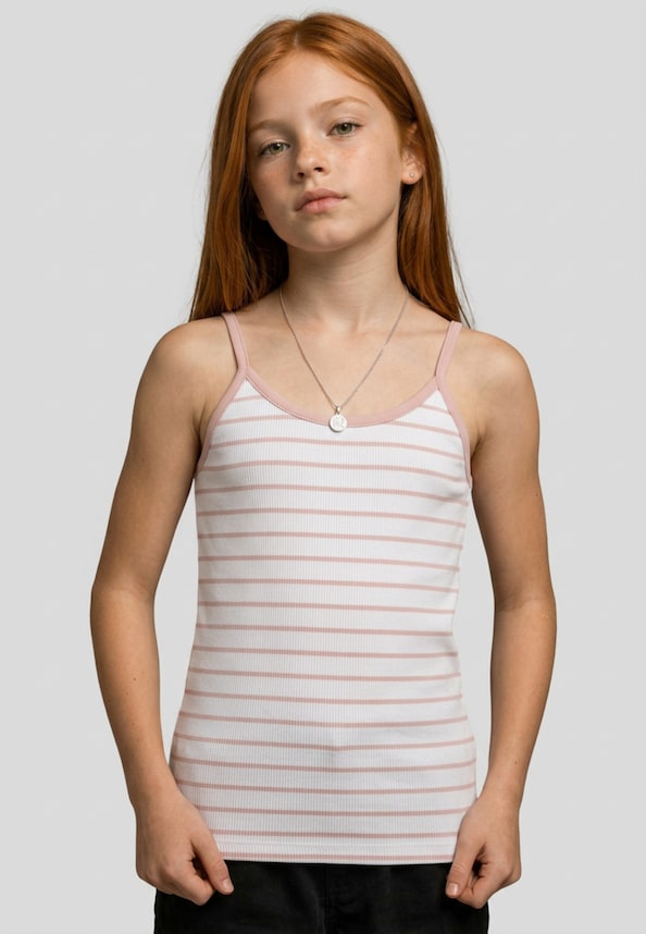 Girls Striped Rib Basic-0