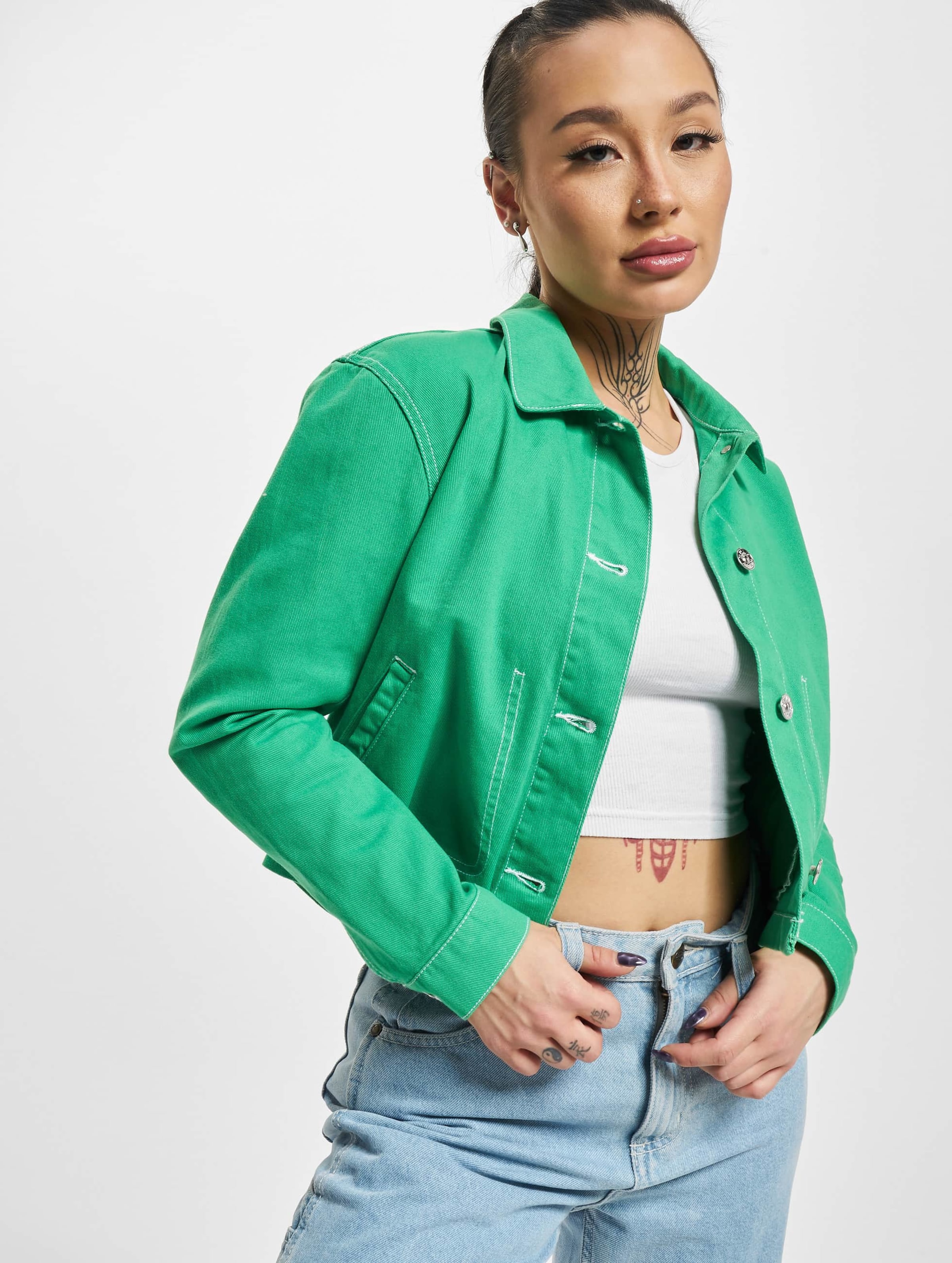 Topshop green outlet denim jacket