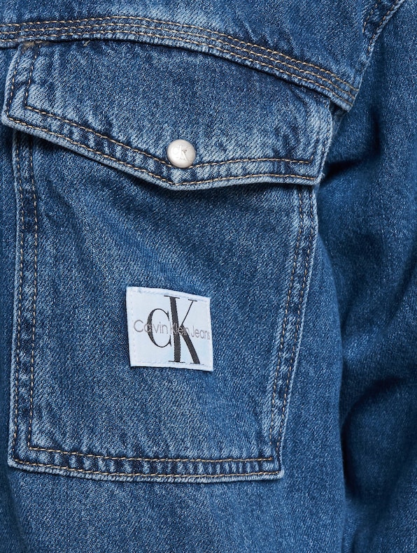 Calvin Klein Jeans Cropped Utility Denim Langarmhemd-3