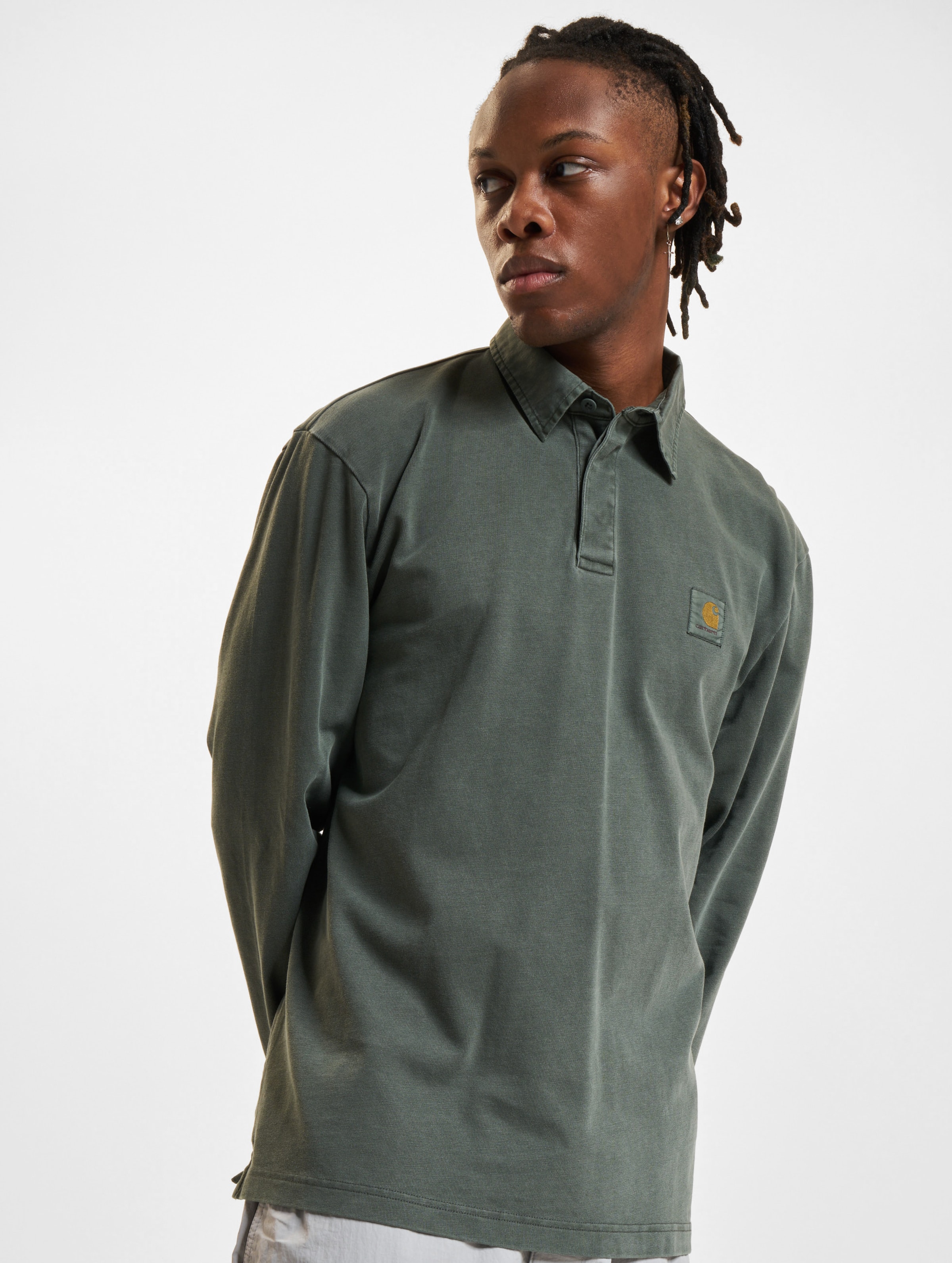 Carhartt WIP Vista Rugby Longsleeve op kleur groen, Maat S