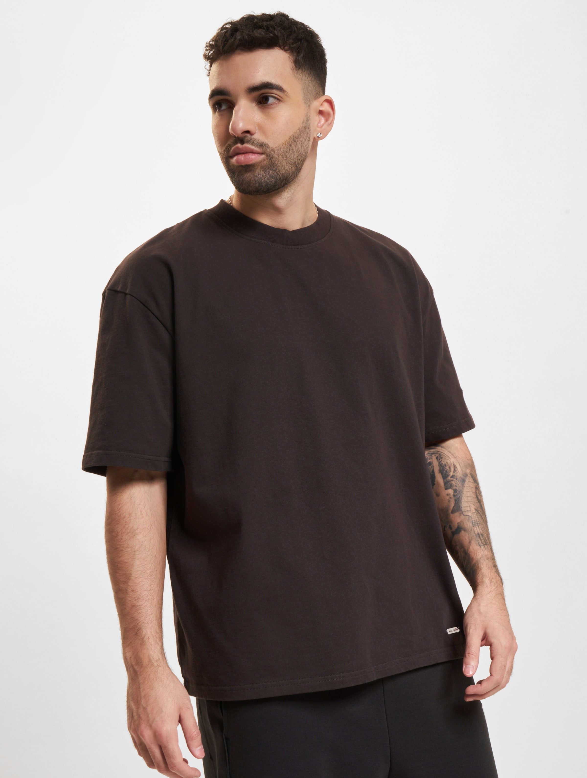 Bazix Republiq Super Heavy Blank T-Shirt Mannen op kleur zwart, Maat XS