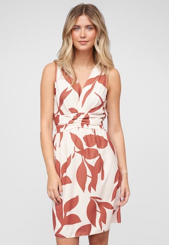Dress with floral print copper