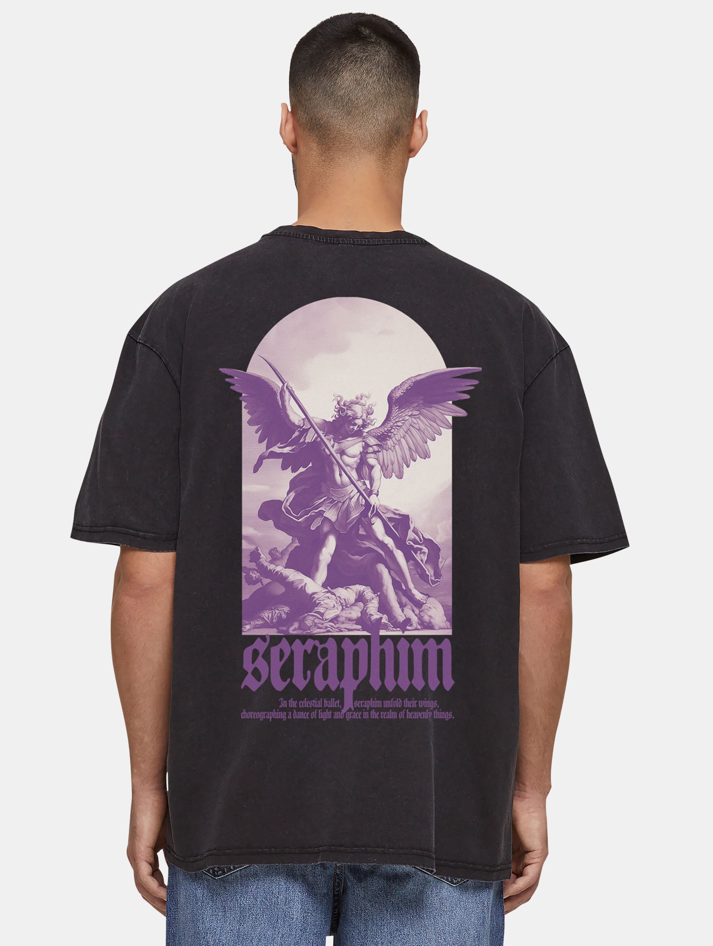 MJ Gonzales Seraphim Oversized T-Shirts Männer,Unisex op kleur zwart, Maat 3XL