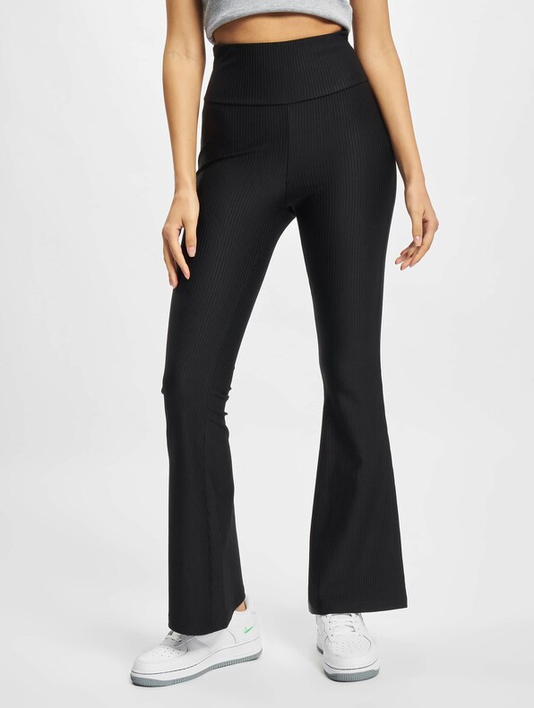 Ladies High Waist Rib Boot Cut-2