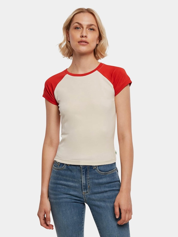 Ladies Organic Stretch Short Retro Baseball Tee-0