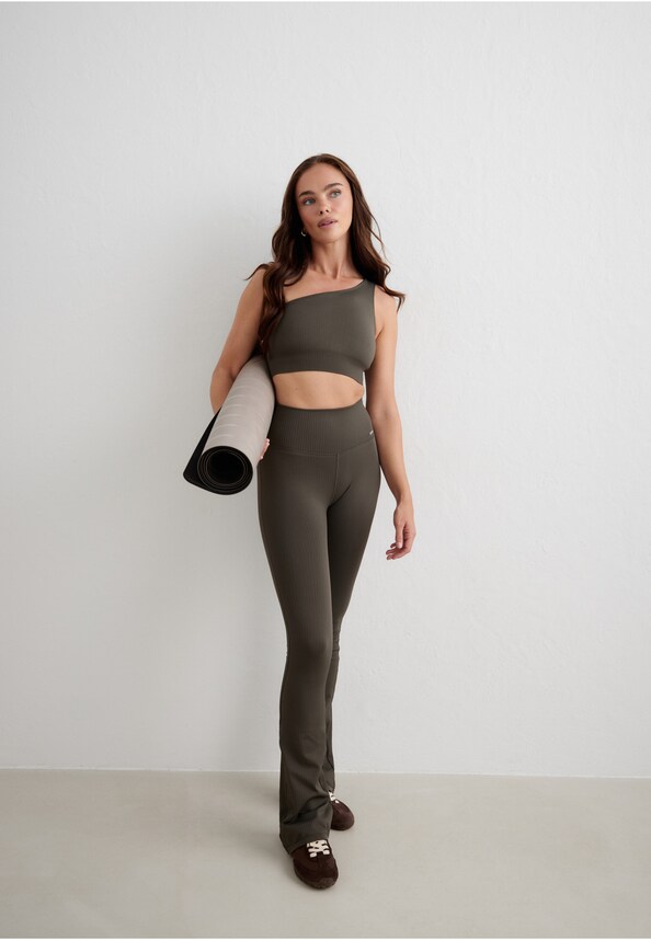 Ribbed Seamless One Shoulder Bra-2