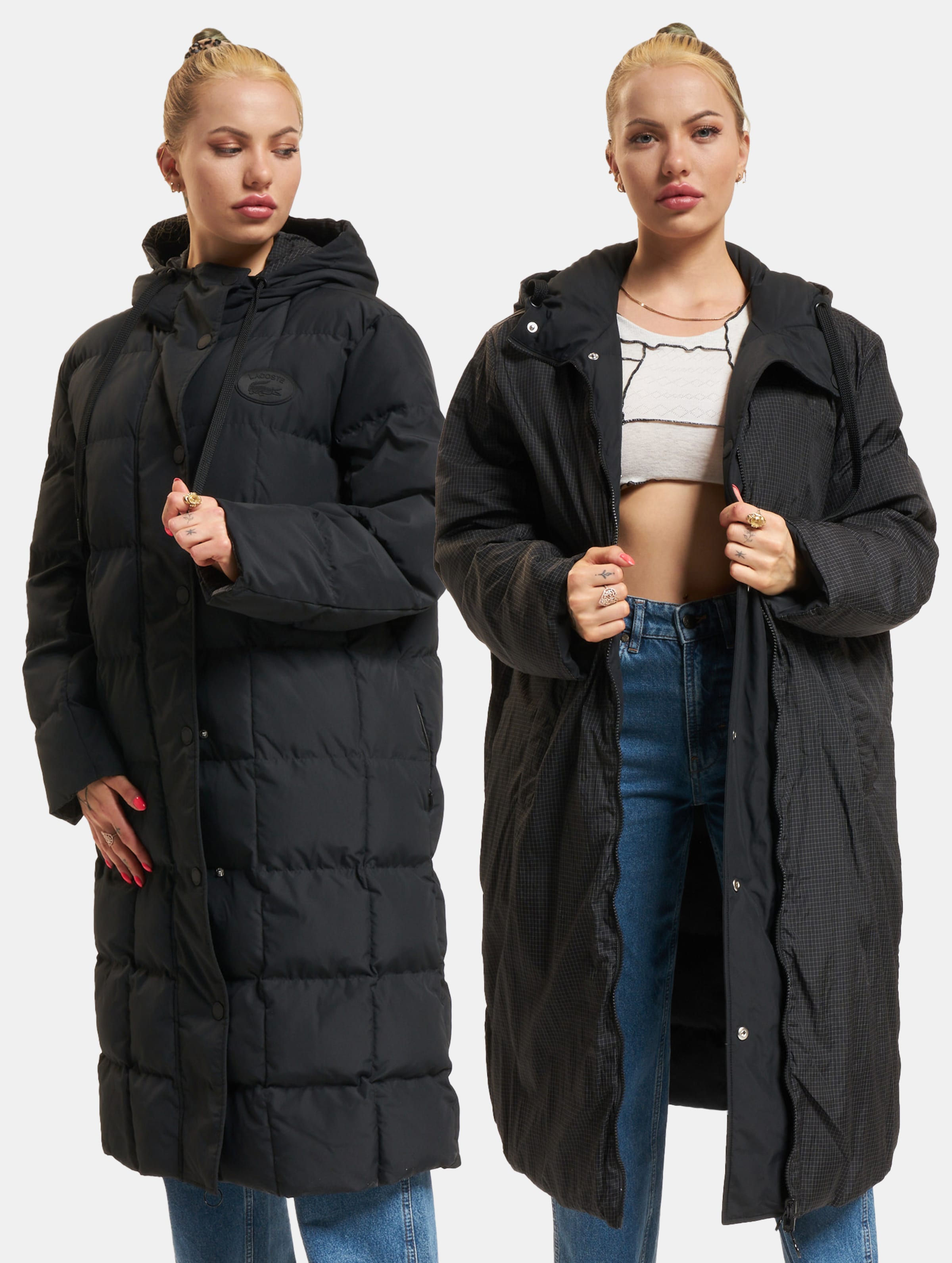 Lacoste Long Jacket Frauen,Unisex op kleur zwart, Maat 36