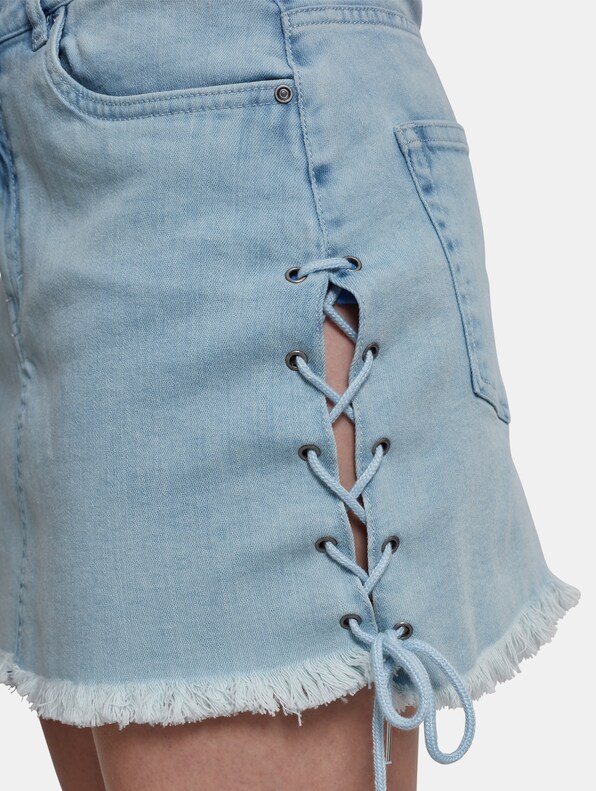 Ladies Denim Lace Up Skirt-4
