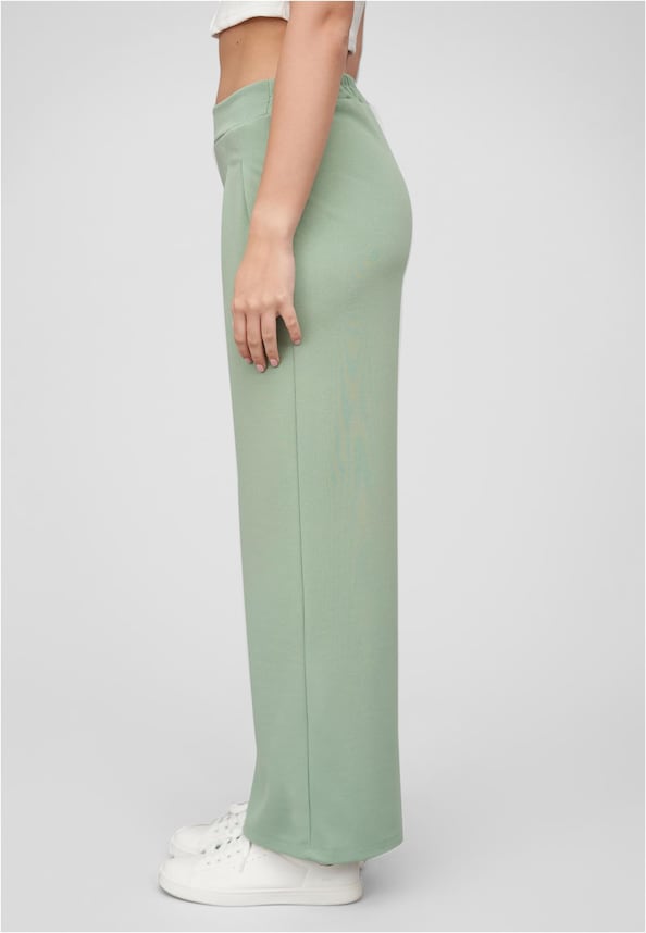 Cloud5ive Damen Stoffhose mit weitem Beinschnitt Gummibund mit Raffung-2