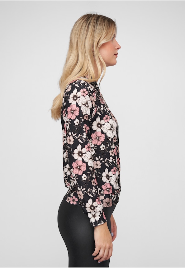 Blouson with All-Over Flower Print-3