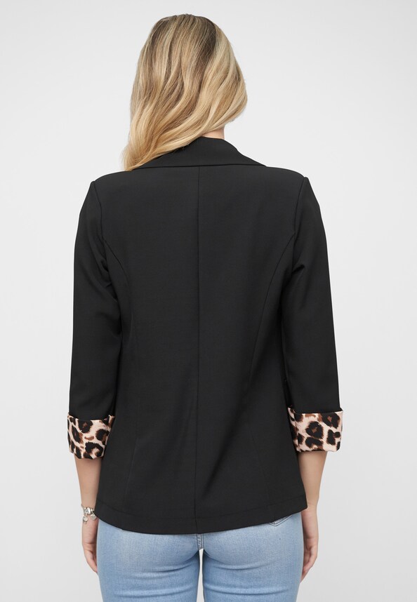 Blazer with 3/4 sleeves and leo print-1
