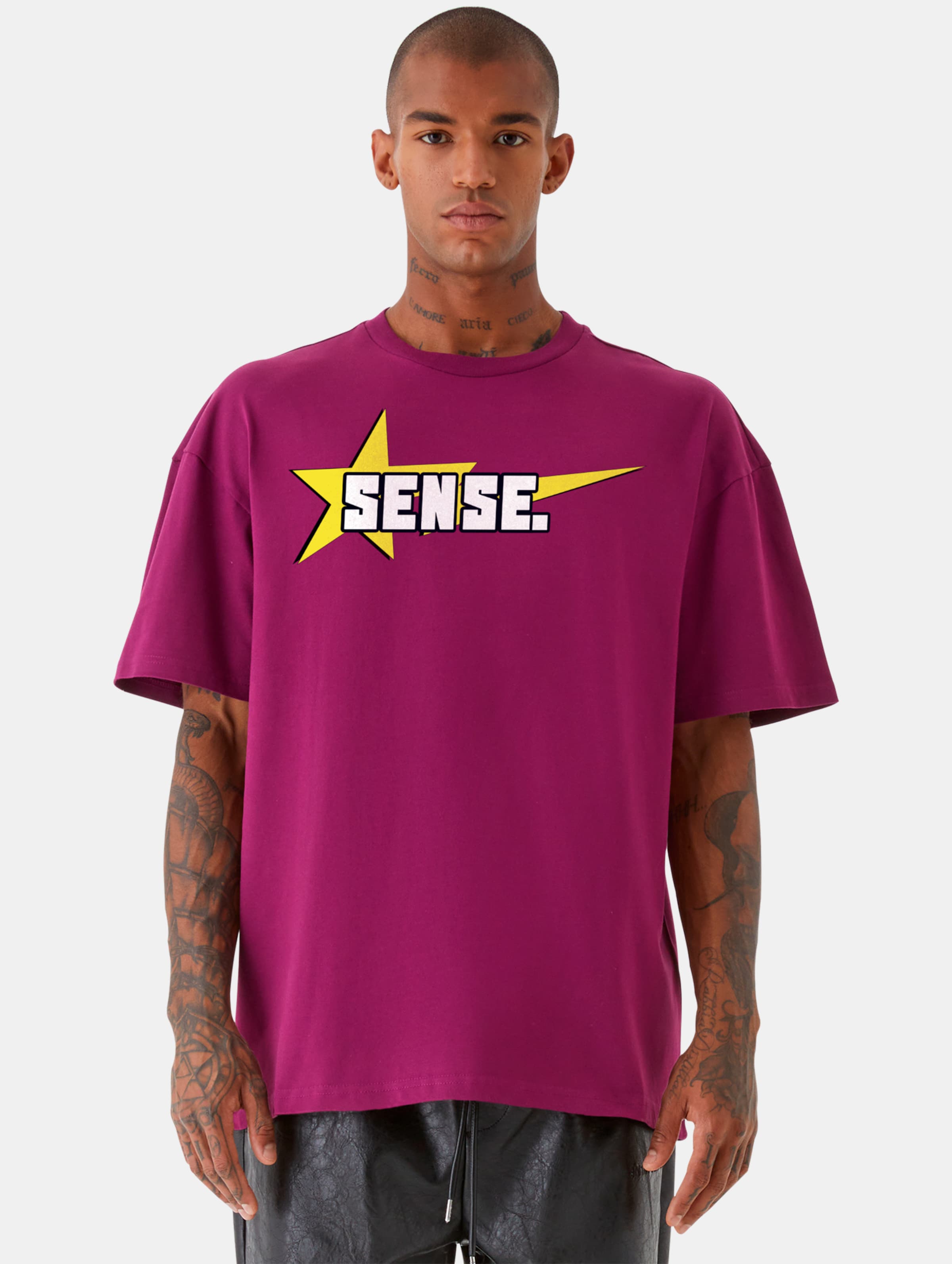 9N1M SENSE Star T-Shirts Männer,Unisex op kleur violet, Maat M