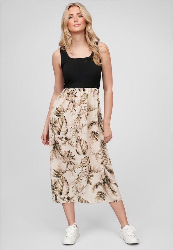 Cloud5ive Damen Maxi-Kleid 2-Tone mit Palmen Print-5
