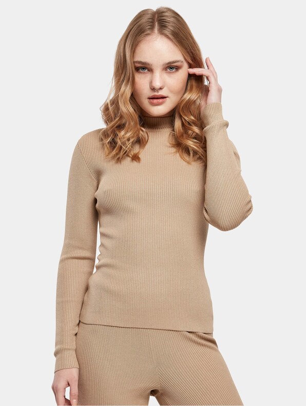 Ladies Rib Knit Turtelneck-0