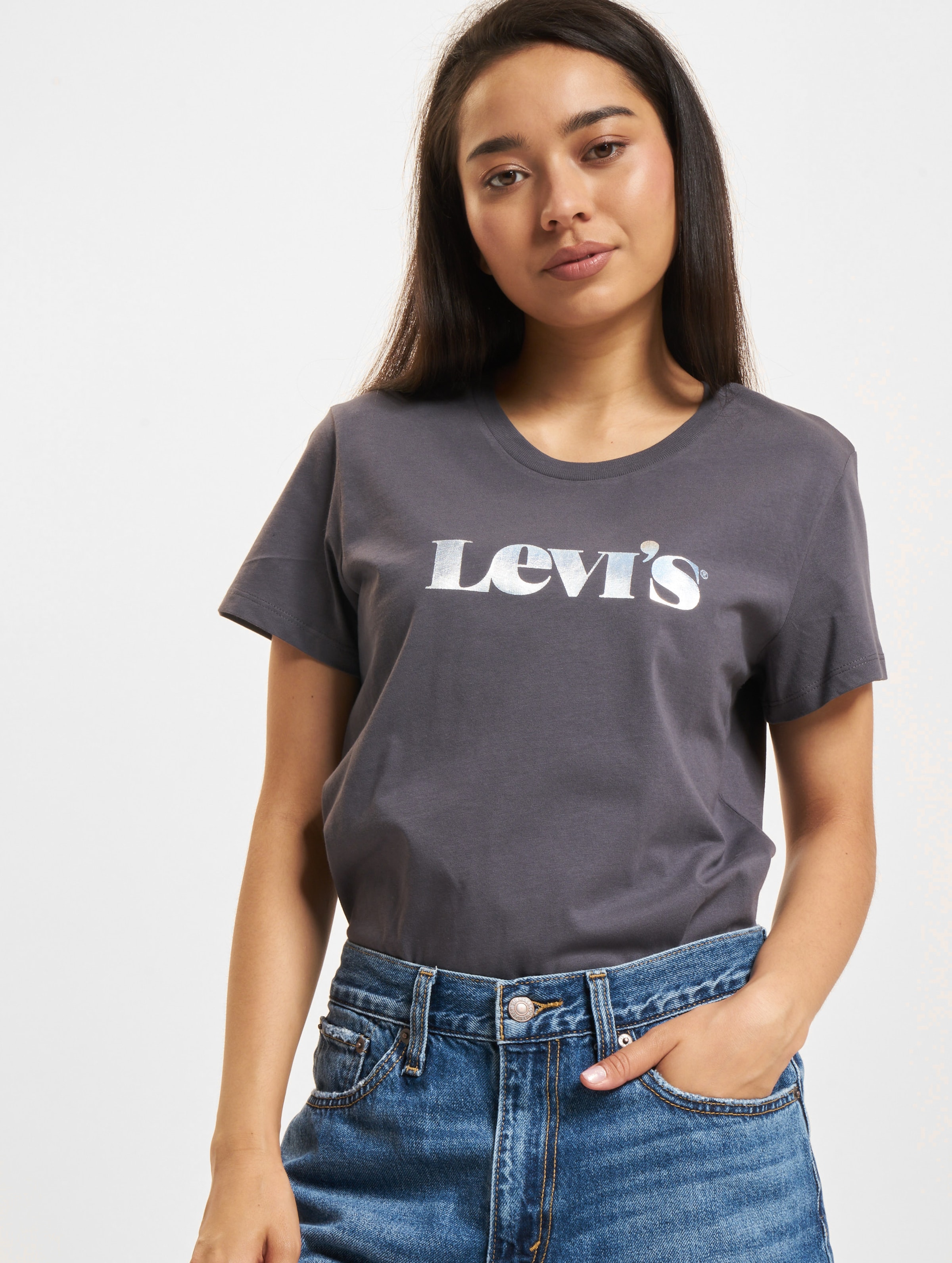 Levi's Levis The Perfect T-Shirt Frauen,Unisex op kleur grijs, Maat S