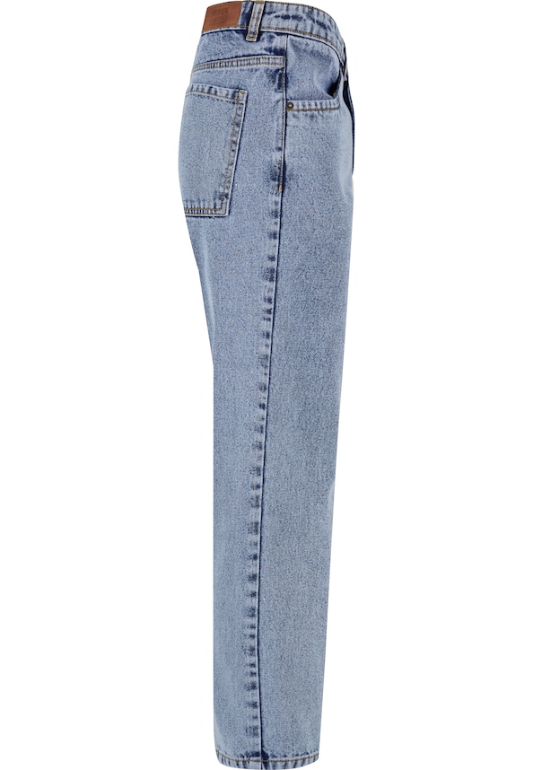 Ladies Cropped Straight Leg Denim Pants-5