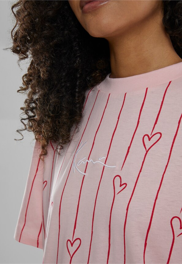 Signature Heart Pinstripe Os Tee-3