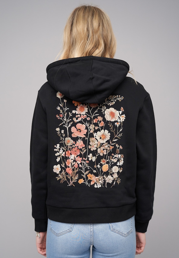 Ladies 77 Botanical Black Everyday Hoodie-1