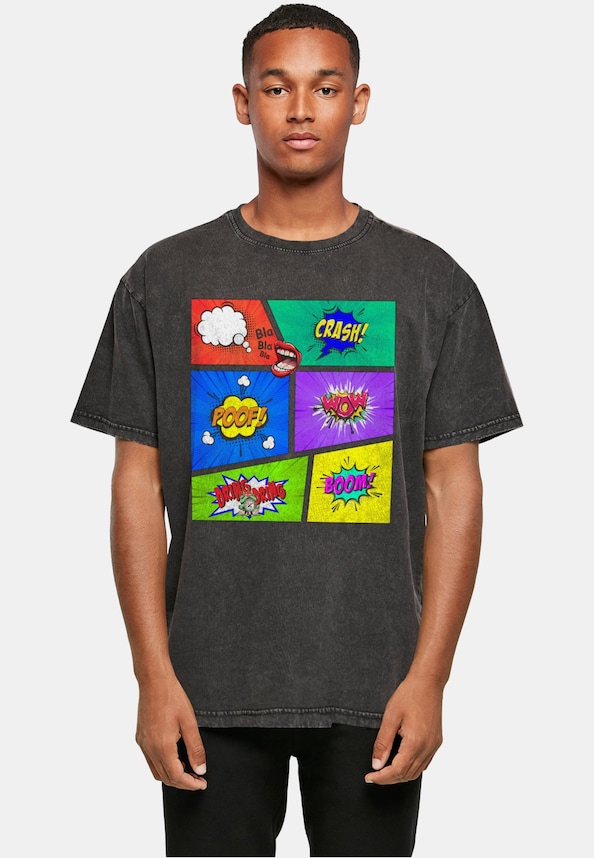 Book Comic Acid Washed Oversized Tee-0