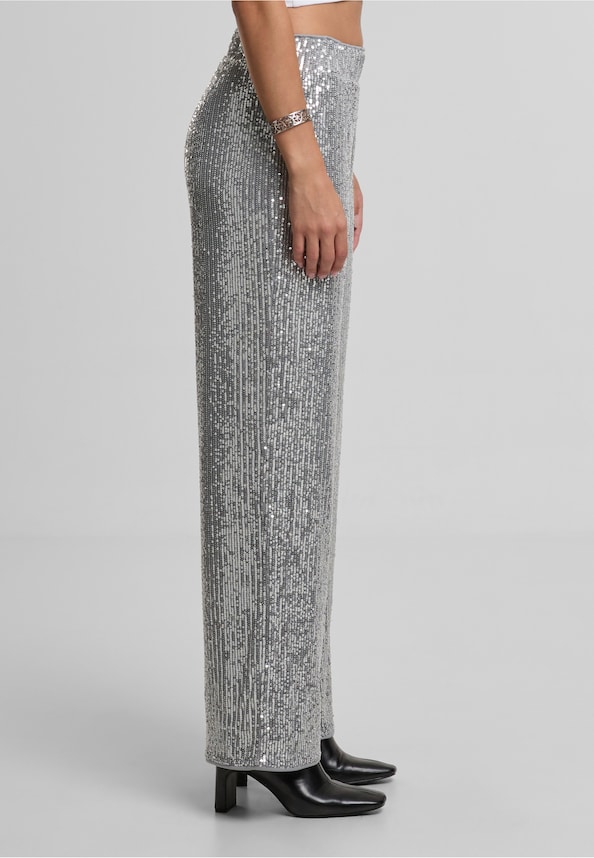 NMSCARLET SEQUIN WIDE PANTS JRS-3