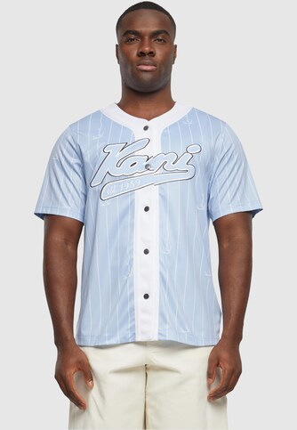 KM242-008-3 Karl Kani Varsity Logo Pinstripe Baseball Shirt