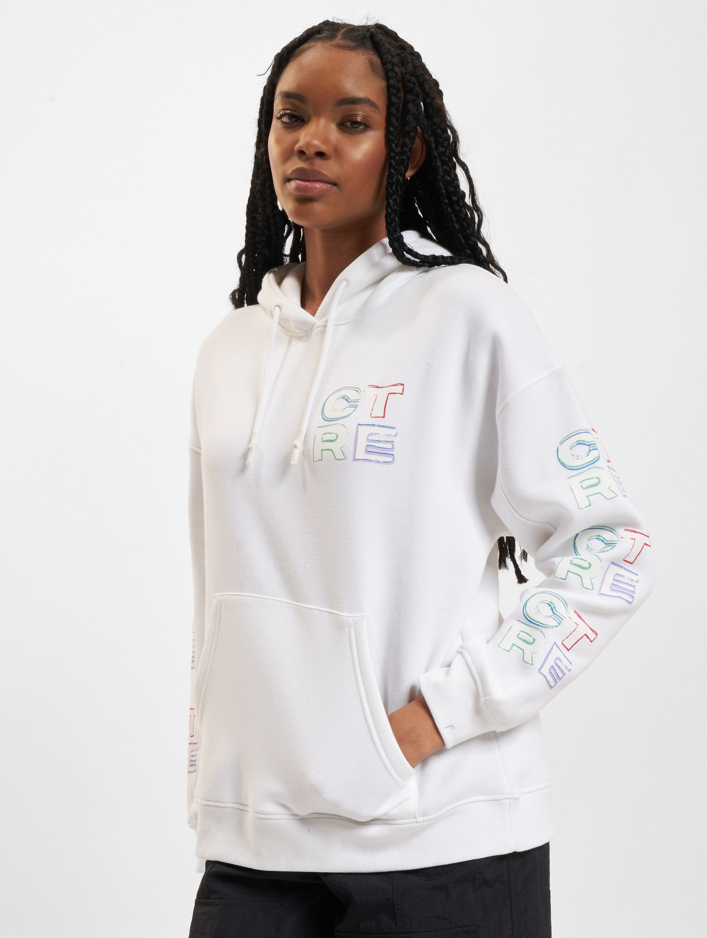 The Couture Club Multi Coloured Graphic Oversized Hoodie Vrouwen op kleur wit, Maat M