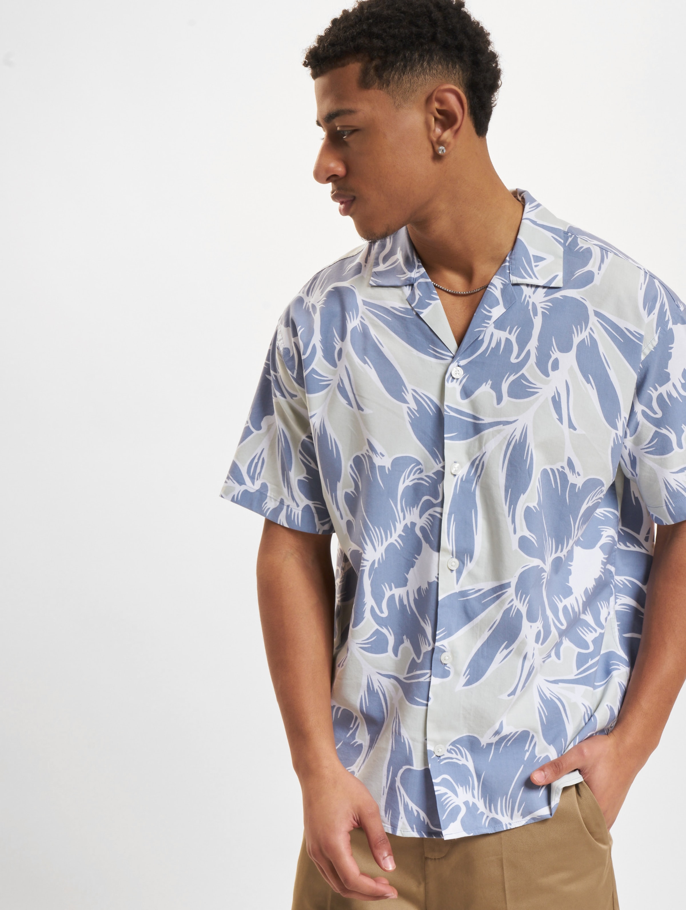 Jack & Jones La Palma Resort Shirt Mannen,Unisex op kleur blauw, Maat L