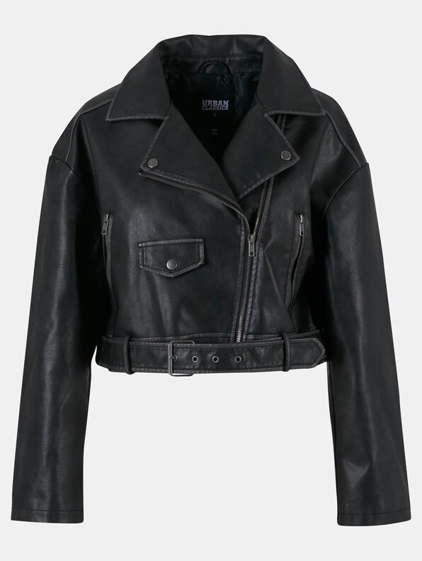 Urban Classics Ladies Vintage Leather Jacket-4