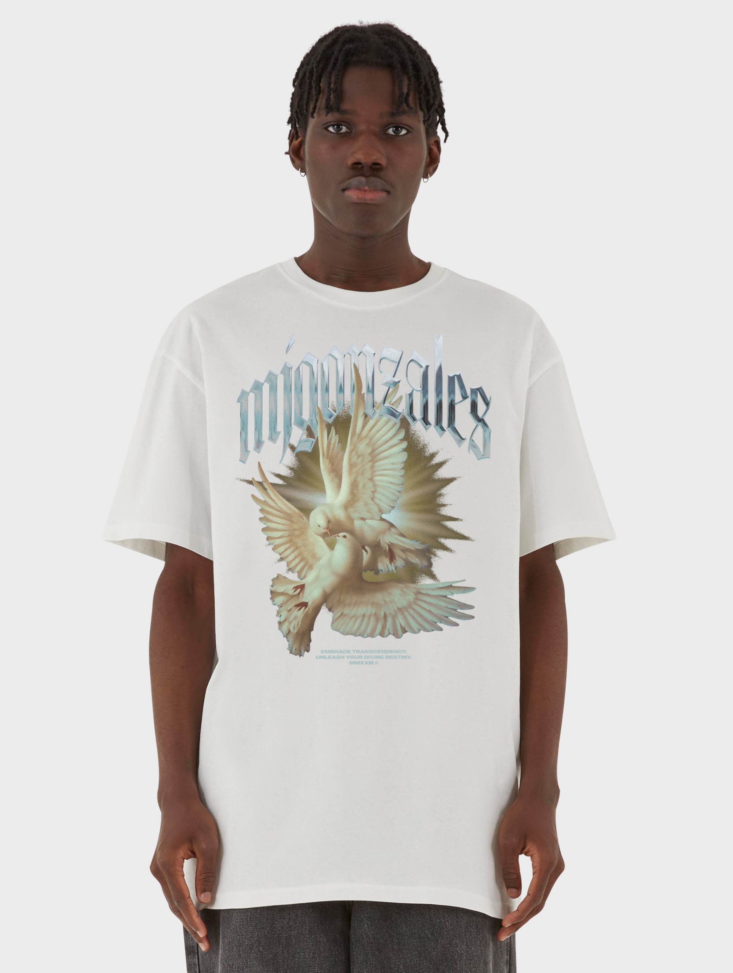 MJ Gonzales SPIRIT heavy oversized T-Shirts Männer,Unisex op kleur wit, Maat M