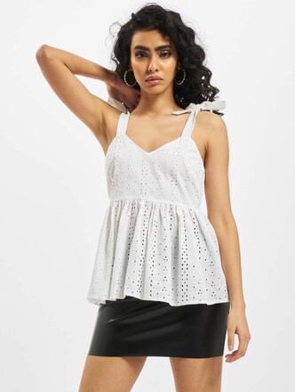 Missguided Broderie Bow Shoulder Strappy Smock Top