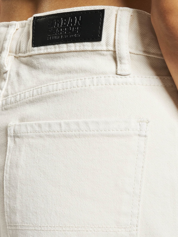 Ladies High Waist Wide Leg Cropped Denim -4